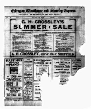 cover page of Eckington, Woodhouse and Staveley Express published on July 6, 1912