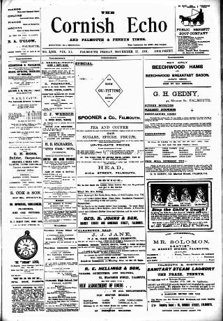 cover page of Cornish Echo and Falmouth & Penryn Times published on November 15, 1901