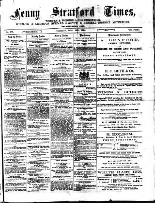 cover page of North Bucks Times and County Observer published on September 18, 1884