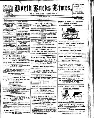 cover page of North Bucks Times and County Observer published on December 30, 1893
