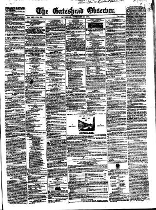 cover page of Gateshead Observer published on November 15, 1845