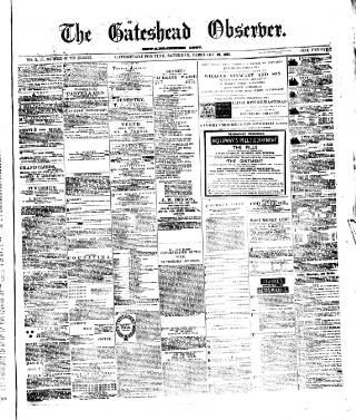 cover page of Gateshead Observer published on February 28, 1885