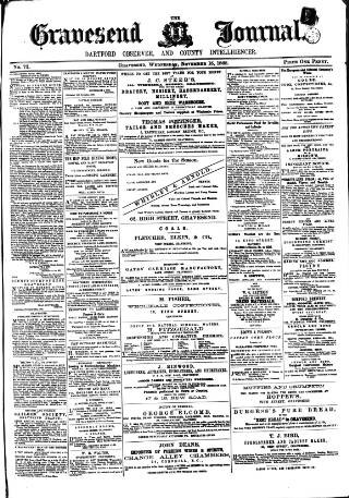 cover page of Gravesend Journal published on November 15, 1865