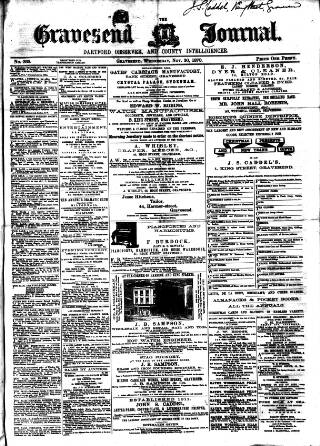 cover page of Gravesend Journal published on November 30, 1870