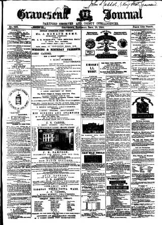 cover page of Gravesend Journal published on September 18, 1880