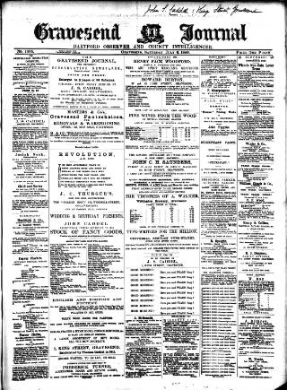 cover page of Gravesend Journal published on July 6, 1889