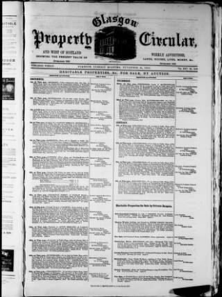 cover page of Glasgow Property Circular and West of Scotland Weekly Advertiser published on November 30, 1880