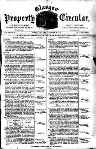 cover page of Glasgow Property Circular and West of Scotland Weekly Advertiser published on December 30, 1890