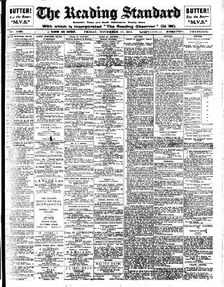 cover page of Reading Standard published on November 15, 1935