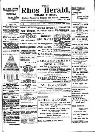 cover page of Rhos Herald published on November 15, 1902