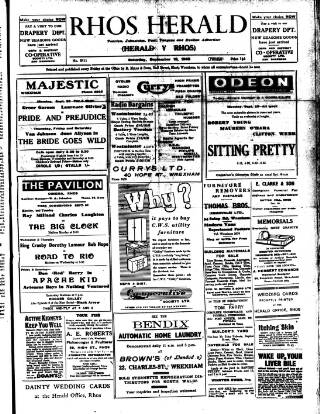 cover page of Rhos Herald published on September 18, 1948