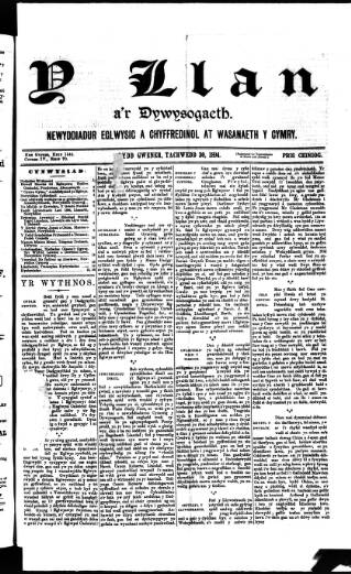 cover page of Y Llan published on November 30, 1894
