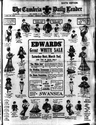 cover page of Cambria Daily Leader published on February 28, 1907