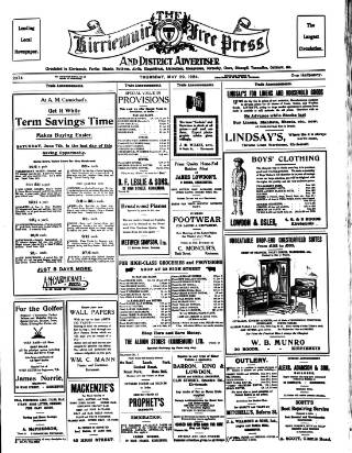 cover page of Kirriemuir Free Press and Angus Advertiser published on May 29, 1924