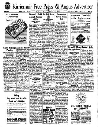 cover page of Kirriemuir Free Press and Angus Advertiser published on February 28, 1946