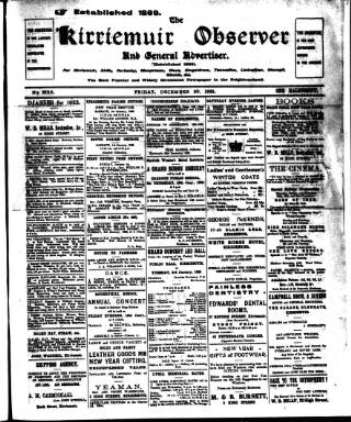 cover page of Kirriemuir Observer and General Advertiser published on December 30, 1921