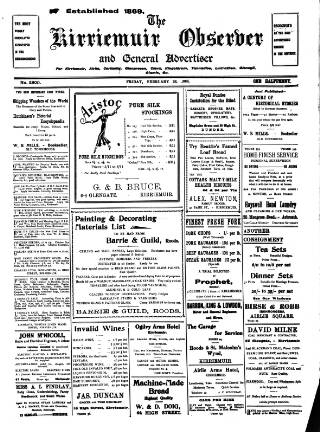 cover page of Kirriemuir Observer and General Advertiser published on February 28, 1936