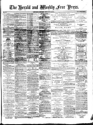 cover page of Weekly Free Press and Aberdeen Herald published on December 30, 1876