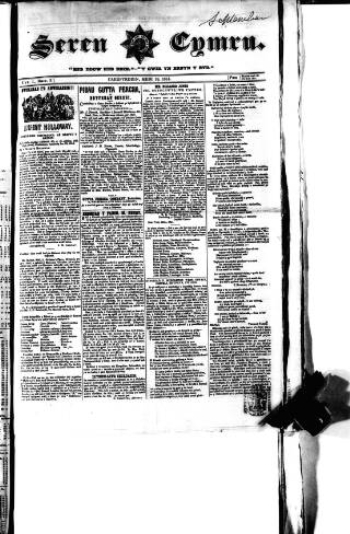 cover page of Seren Cymru published on September 18, 1851