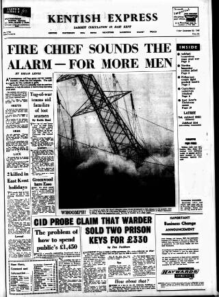 cover page of Kentish Express published on December 30, 1966