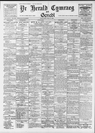 cover page of Herald Cymraeg published on September 18, 1939