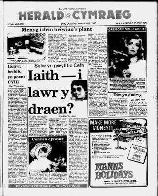 cover page of Herald Cymraeg published on February 28, 1987