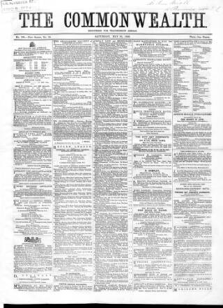 cover page of British Miner and General Newsman published on May 26, 1866