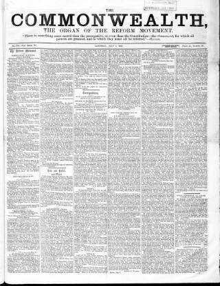 cover page of British Miner and General Newsman published on July 6, 1867