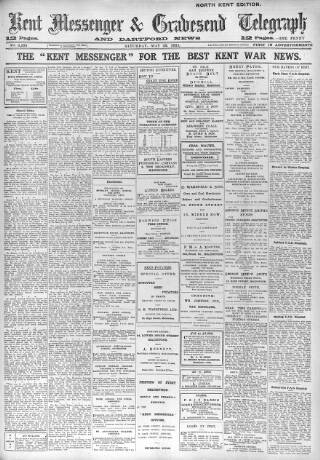 cover page of Kent Messenger & Gravesend Telegraph published on May 29, 1915