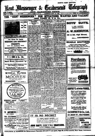 cover page of Kent Messenger & Gravesend Telegraph published on September 18, 1920