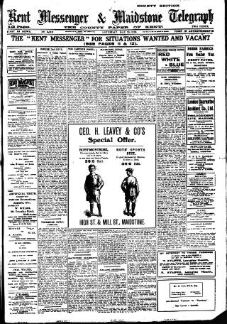 cover page of Maidstone Telegraph published on May 29, 1920