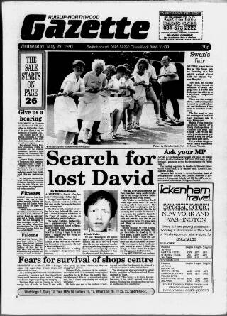 cover page of Ruislip & Northwood Gazette published on May 29, 1991