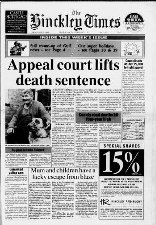 cover page of Hinckley Times published on February 28, 1991