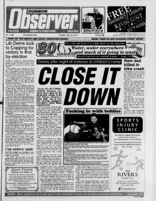 cover page of Dunmow Observer published on May 29, 1997