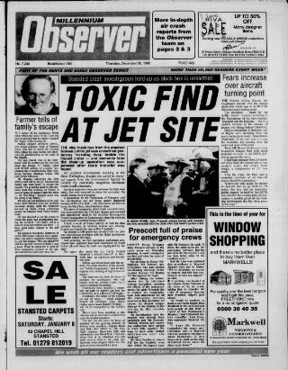 cover page of Dunmow Observer published on December 30, 1999