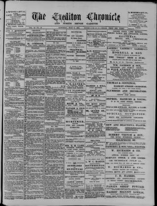 cover page of Crediton Gazette published on July 6, 1901
