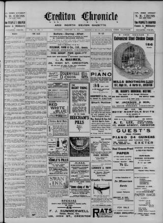 cover page of Crediton Gazette published on February 28, 1925