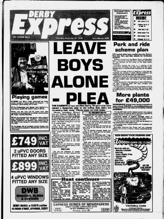 cover page of Derby Express published on November 15, 1990