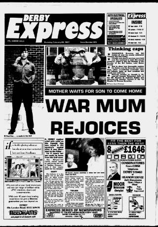 cover page of Derby Express published on February 28, 1991