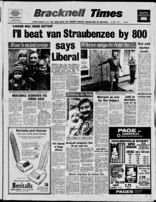 cover page of Bracknell Times published on February 28, 1974