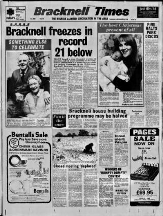 cover page of Bracknell Times published on December 30, 1976