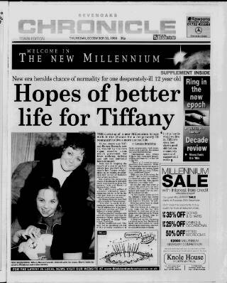 cover page of Sevenoaks Chronicle and Kentish Advertiser published on December 30, 1999