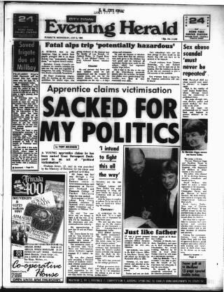 cover page of Western Evening Herald published on July 6, 1988
