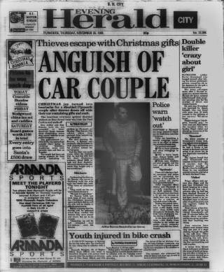 cover page of Western Evening Herald published on November 30, 1989