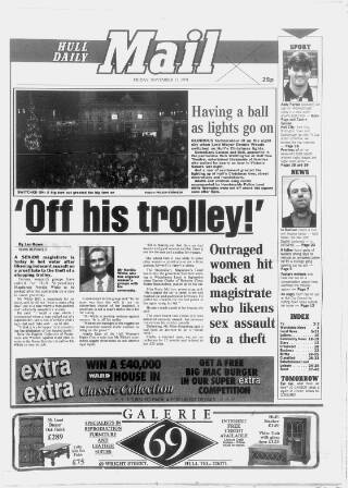 cover page of Hull Daily Mail published on November 15, 1991