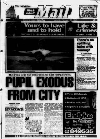 cover page of Hull Daily Mail published on February 28, 1998