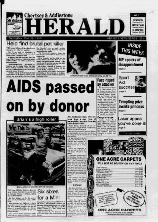 cover page of Surrey Herald published on May 29, 1986