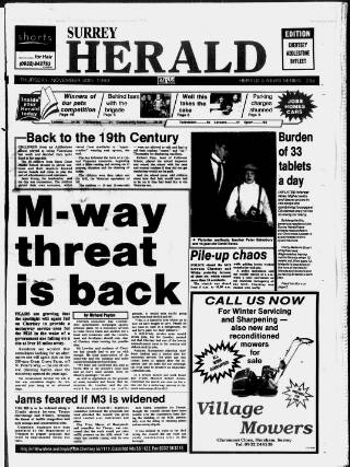 cover page of Surrey Herald published on November 30, 1989