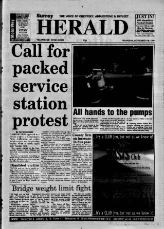 cover page of Surrey Herald published on September 18, 1997