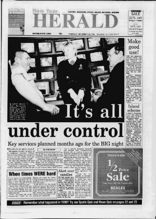 cover page of Surrey Herald published on December 30, 1999